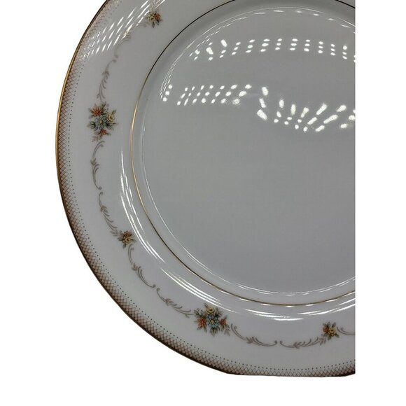Noritake Dinner Plate 8" Joanne Floral Design 6466 Gold Trim Vtg Discontinued - Picture 5 of 8